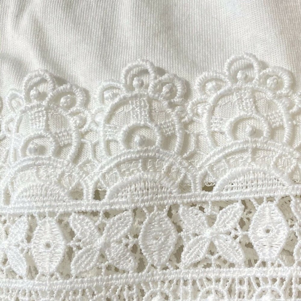 NWT Flora Nikrooz Womens Edie Cotton Lace Knit Short Wrap Robe S White MSRP $88 - Picture 6 of 12